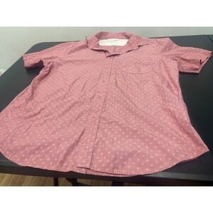 Men's Pink Short Sleeve Button Up Shirt Geometric Print Casual Summer